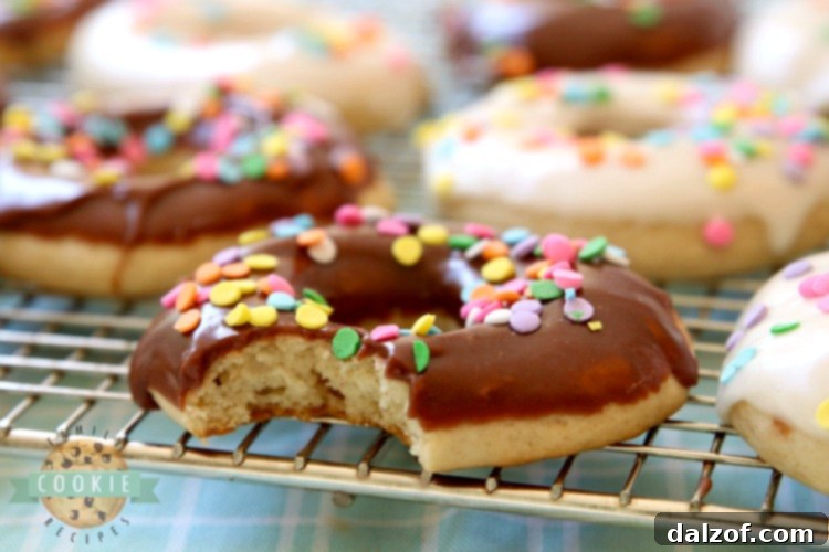 Glazed Donut Cookies are soft & pillowy donut-shaped cookies with a lovely chocolate or vanilla glaze & topped with sprinkles! Everything you love about donuts, only in cookie form!