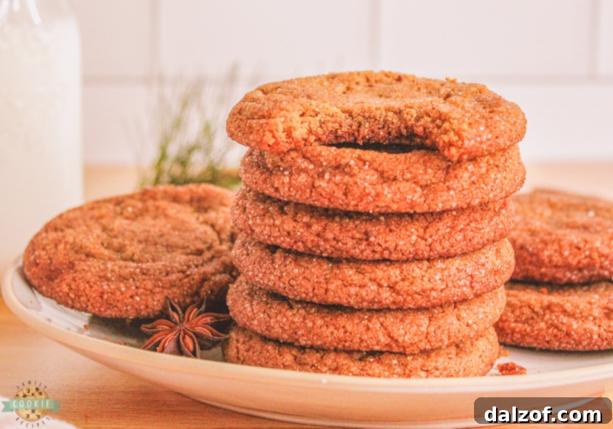 stack of gingersnap cookies