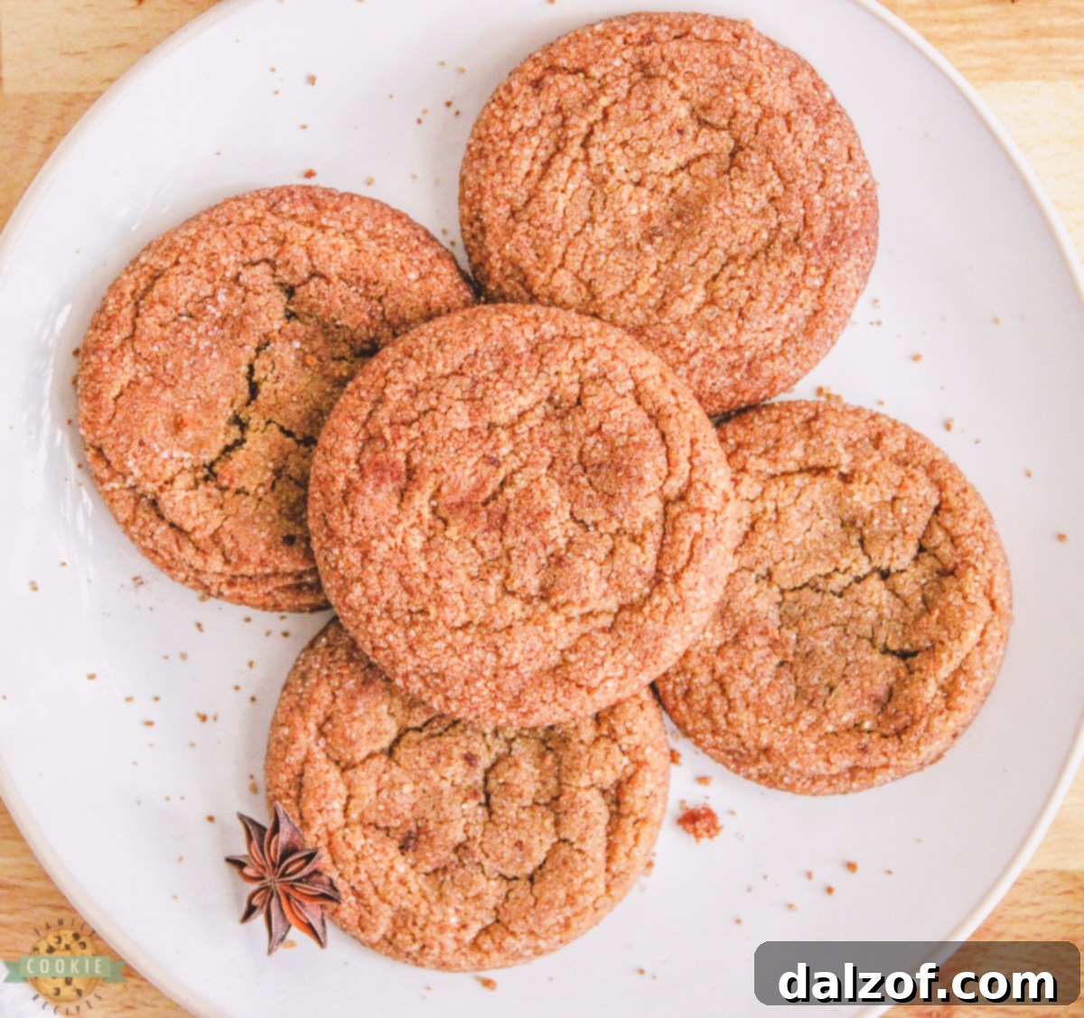 gingersnap cookies on a plate