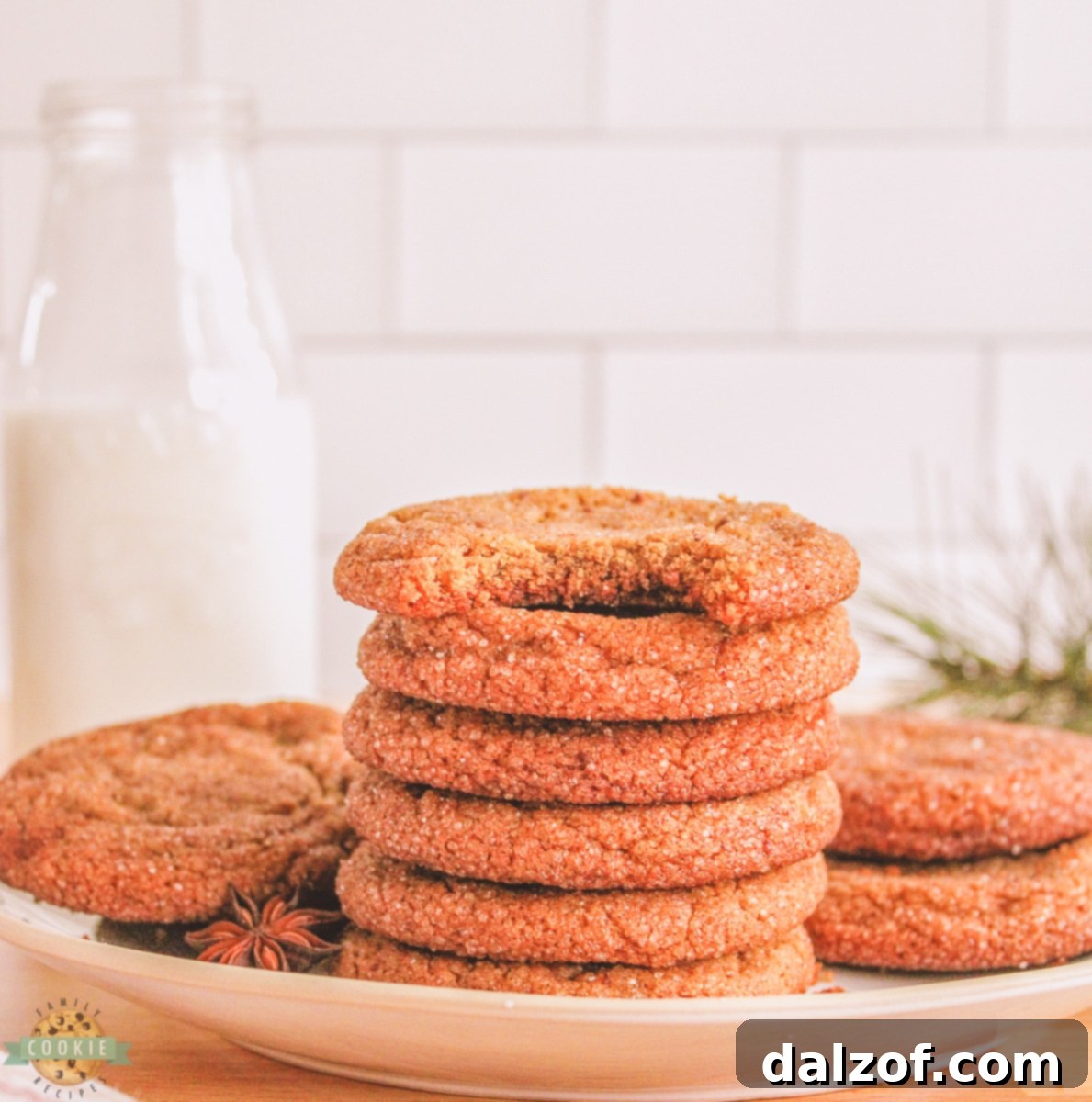 gingersnap cookies with milk