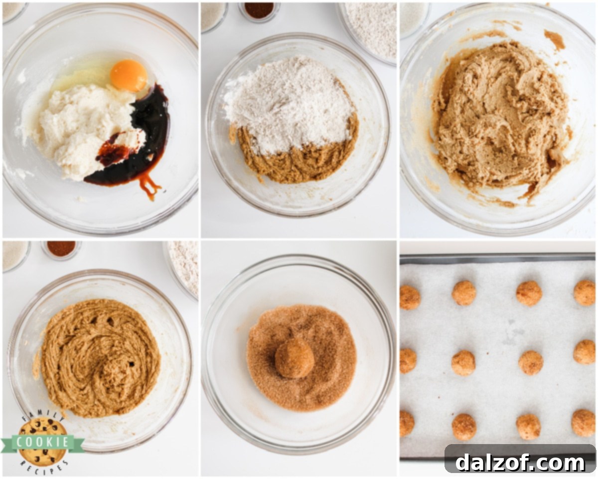 making homemade gingersnap cookies