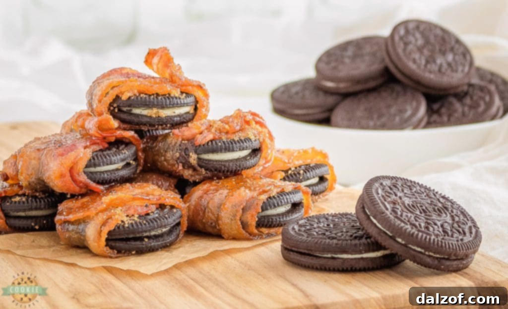 Delicious Bacon Wrapped Oreos Ready to Serve