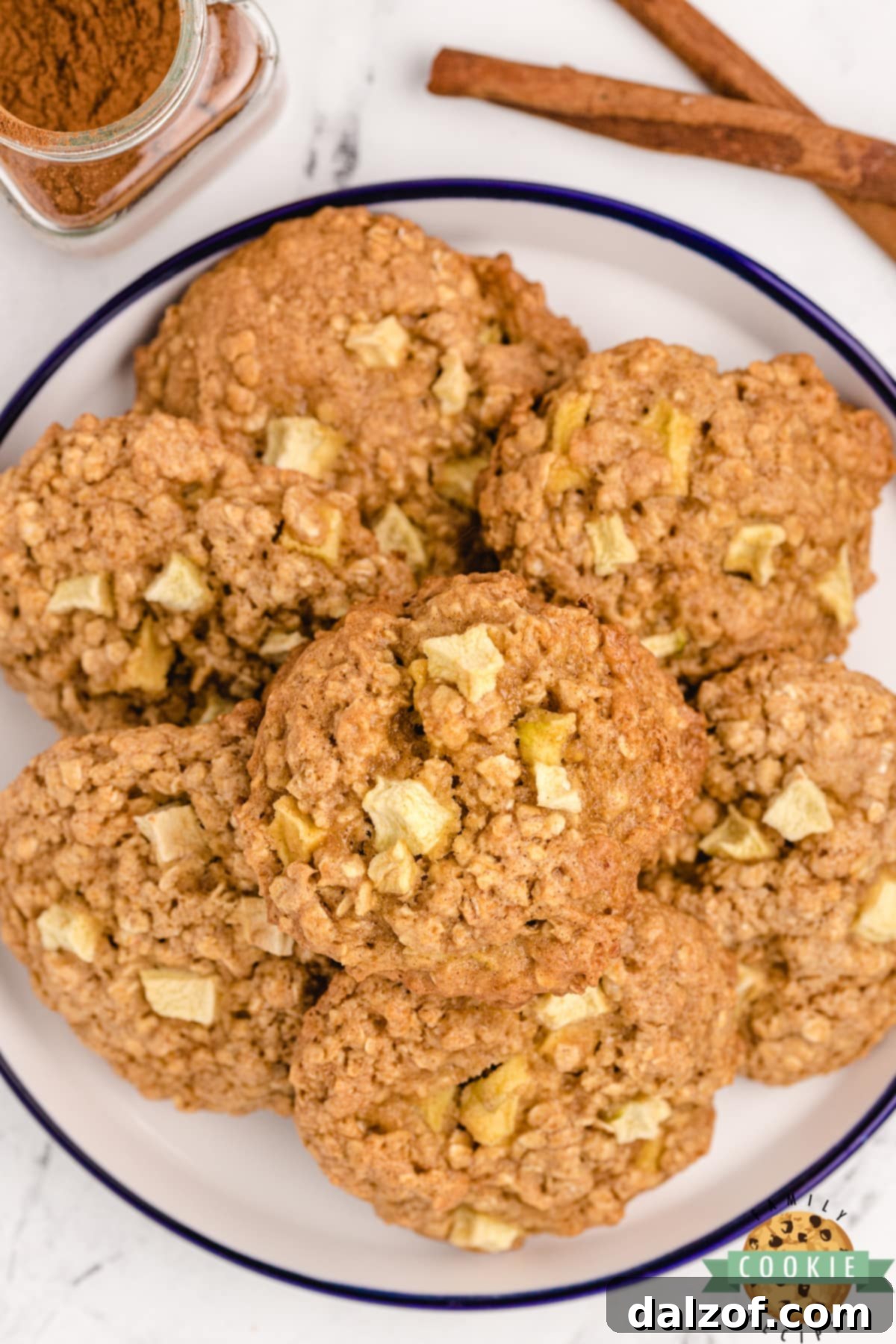 Cake Mix Oatmeal Cookies with apples