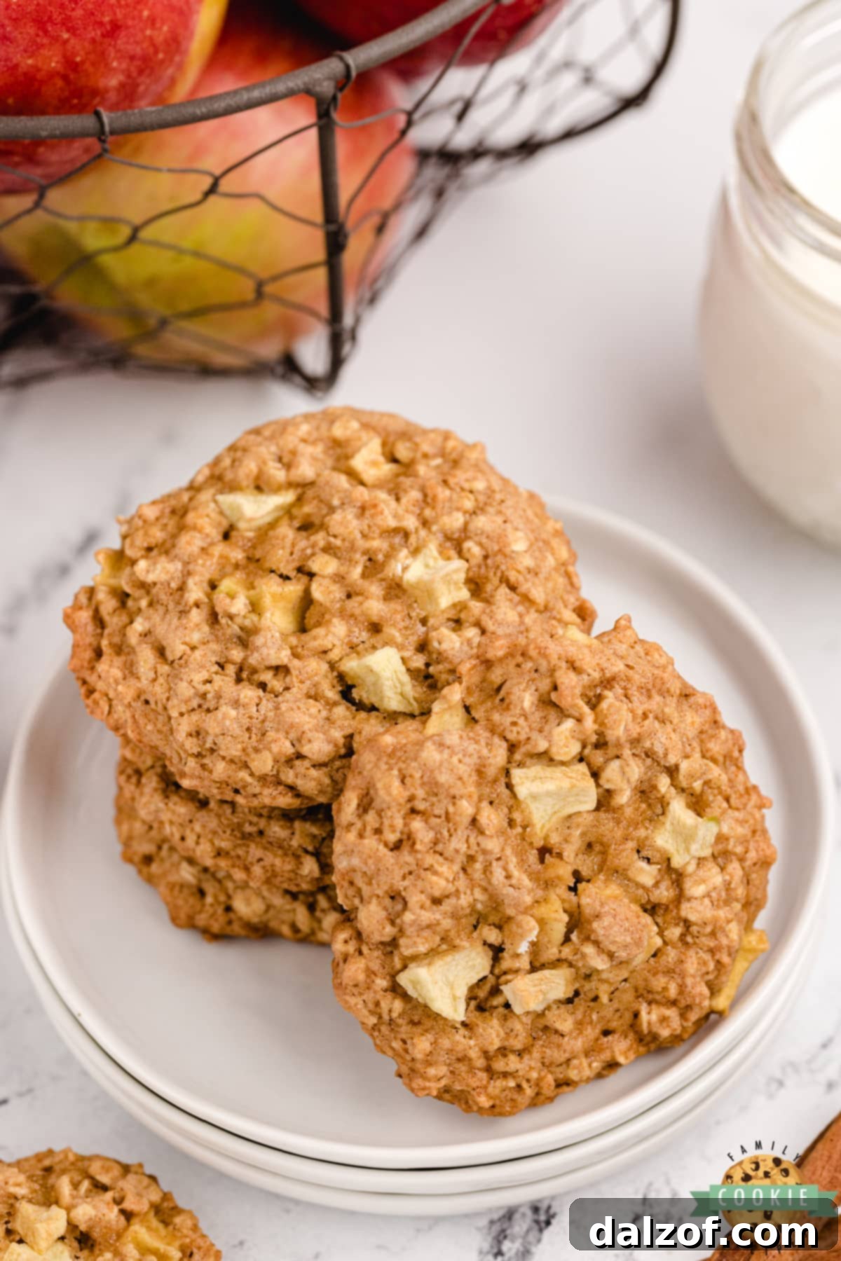 Cake Mix Oatmeal Cookies with apples 