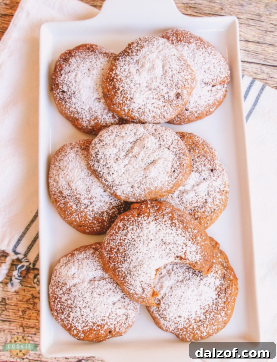 Soft and chewy banana molasses cookies