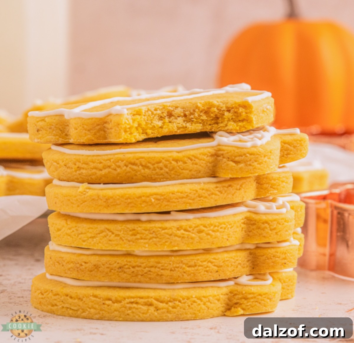 stack of Fall cut out cookies
