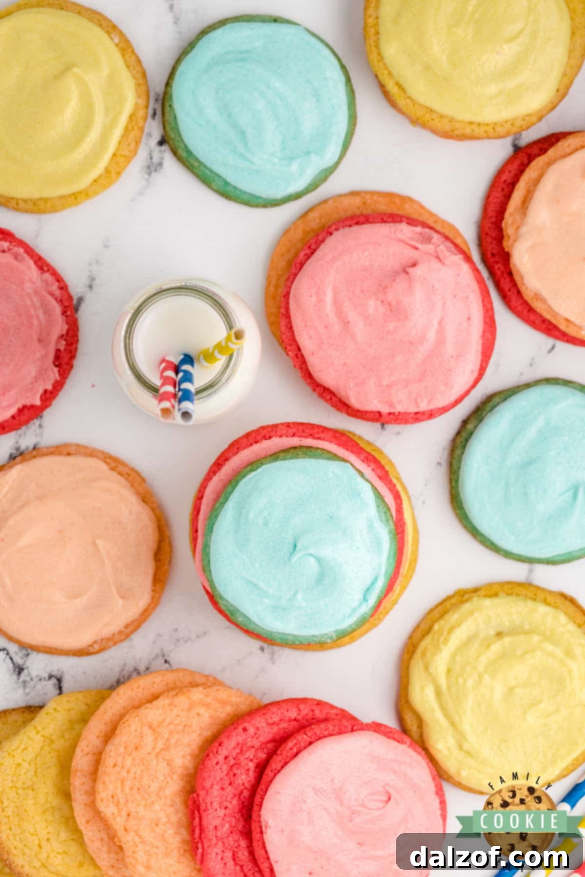 Sugar cookie recipe made with Jello showcasing bright colors