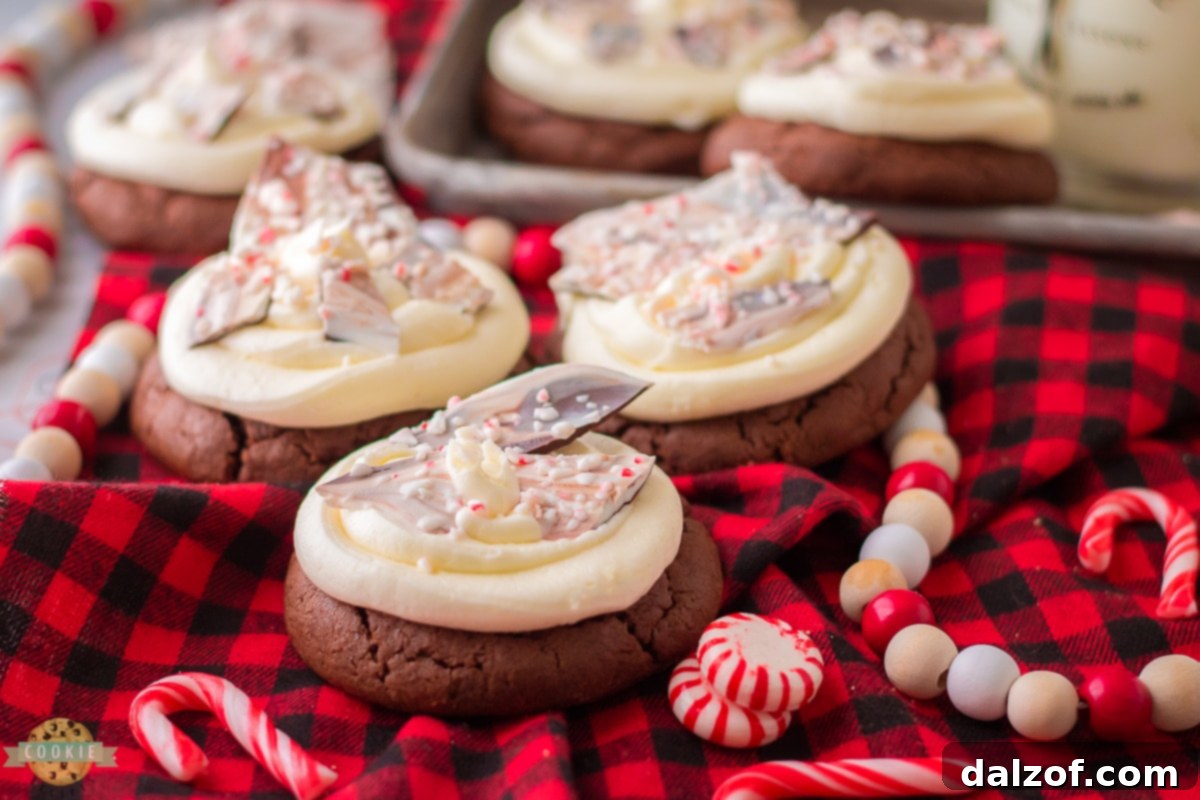 Bakery-style Peppermint Bark Cookies, a delightful holiday treat.