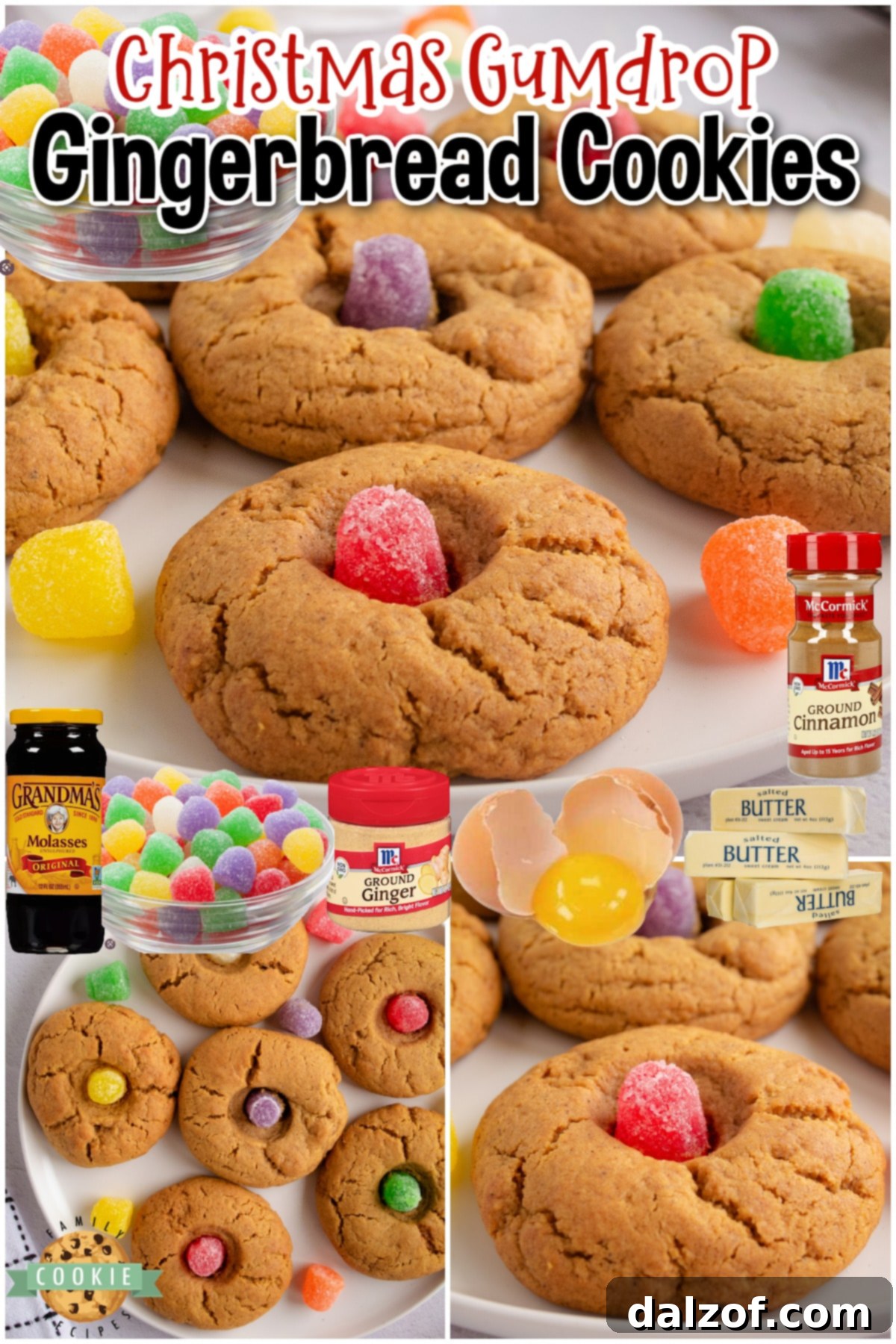 Gumdrop Gingerbread Cookies are a classic Christmas treat that everyone enjoys! These cookies with gumdrops are an easy way to enjoy gingerbread!