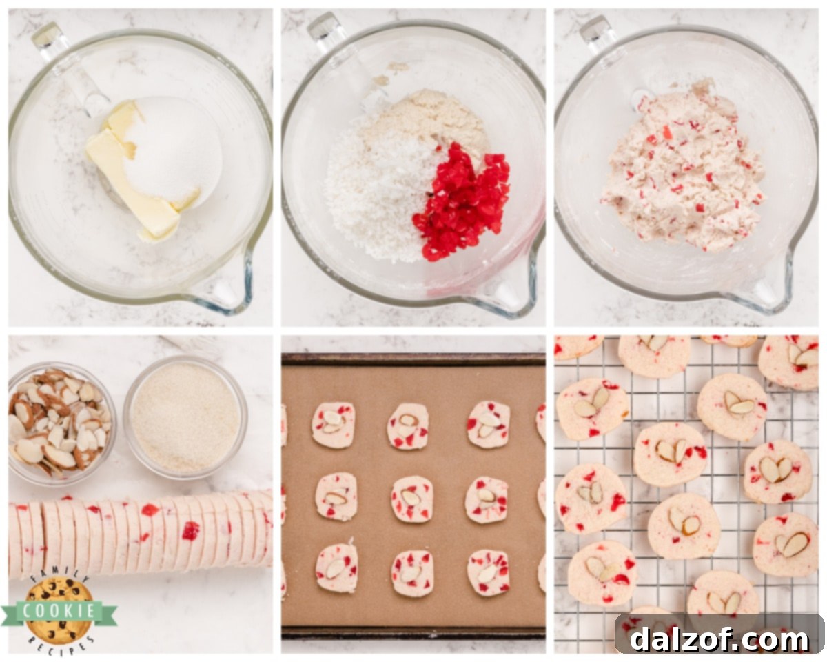 how to make cherry almond shortbread