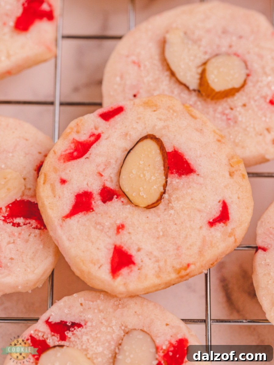 cherry shortbread with almonds