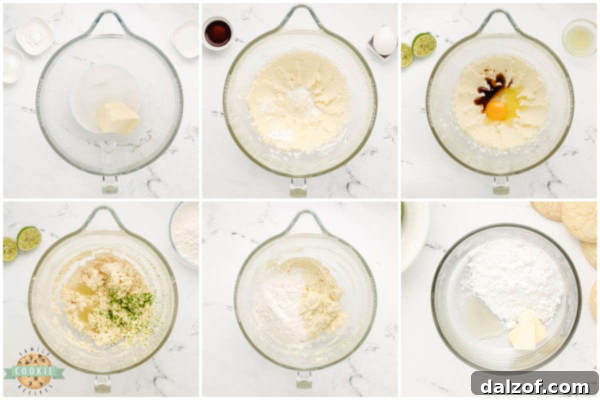 Step-by-step instructions on how to prepare delicious Lime Sugar Cookies from scratch.