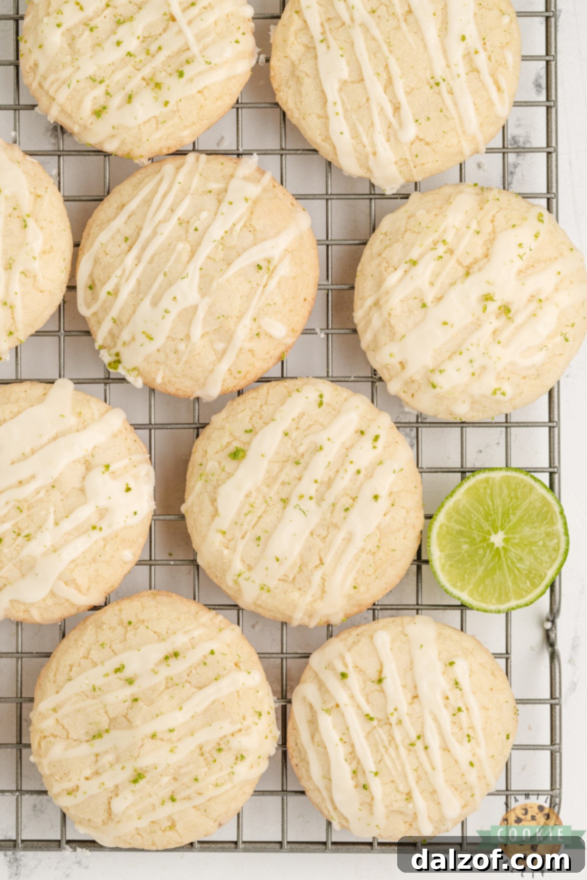 Delicious Lime Sugar Cookies finished with a simple, tangy lime glaze.