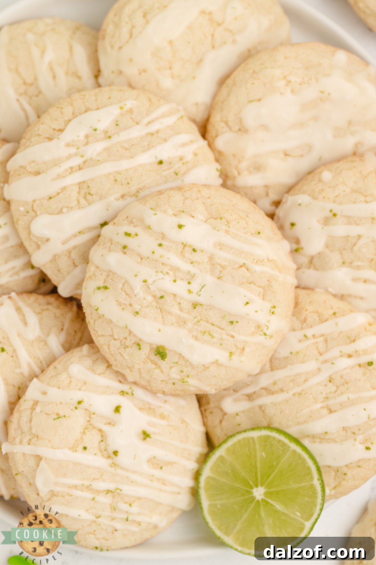 Soft and chewy lime sugar cookies, perfect for any occasion.