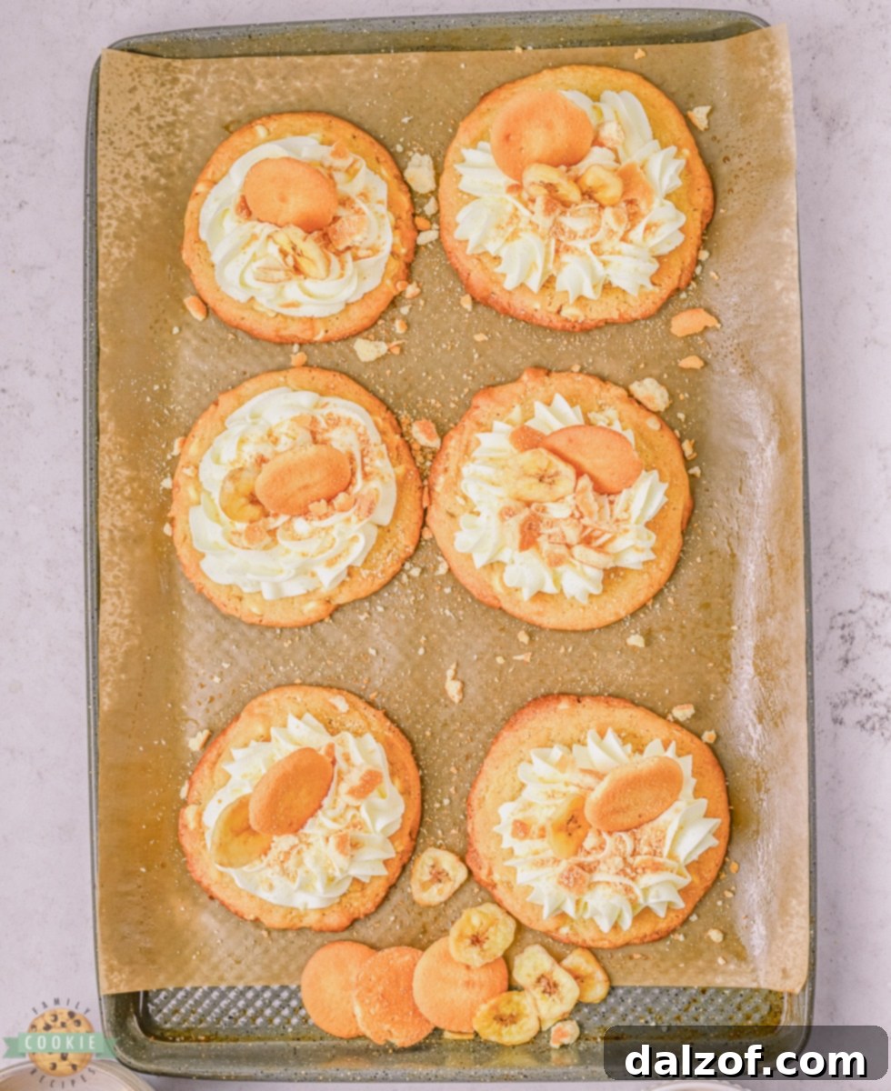 tray of banana cream cookies freshly baked