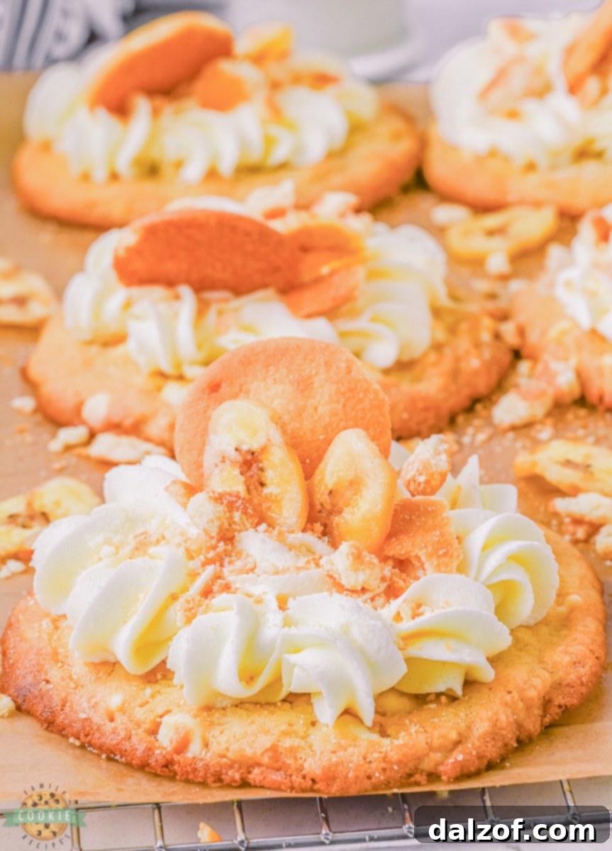 pretty banana cream cookies arranged neatly