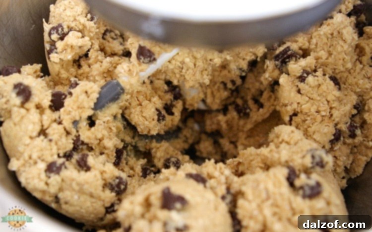Freshly baked Chocolate Chip Oatmeal Cookies cooling on a wire rack, showcasing their perfect golden-brown edges and soft centers.