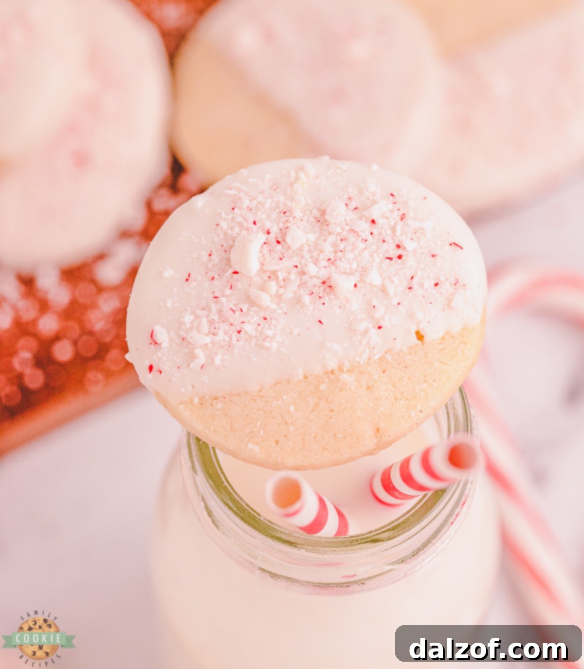 peppermint shortbread with milk