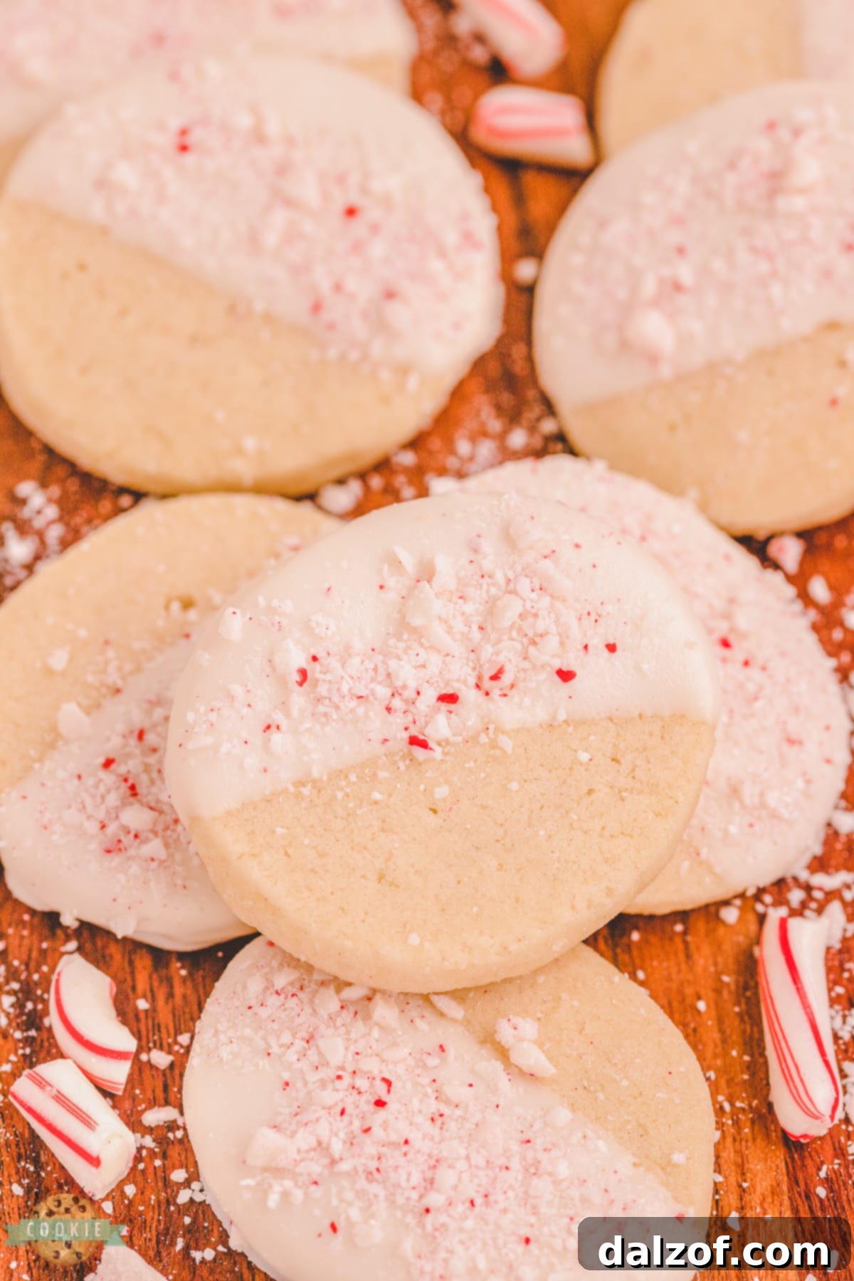 white chocolate peppermint shortbread