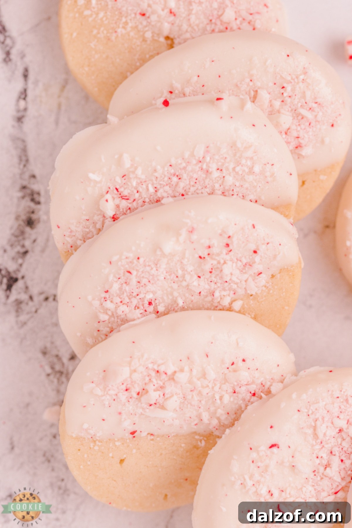 stack of peppermint shortbread