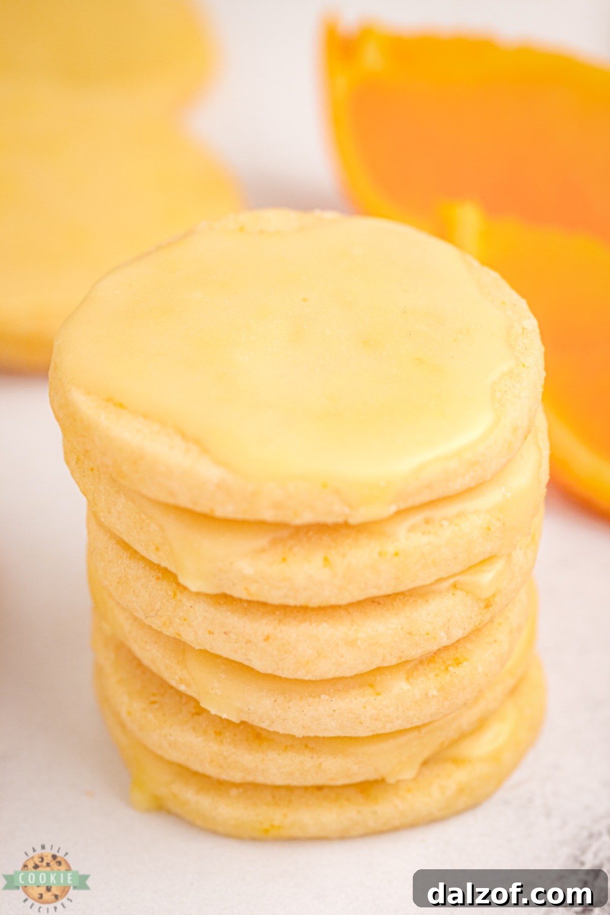 stack of orange shortbread