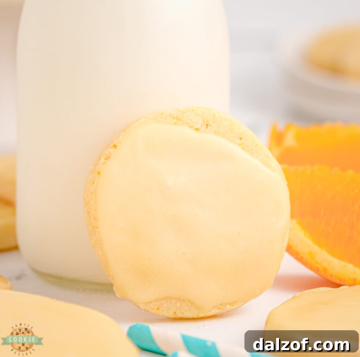 orange shortbread with milk