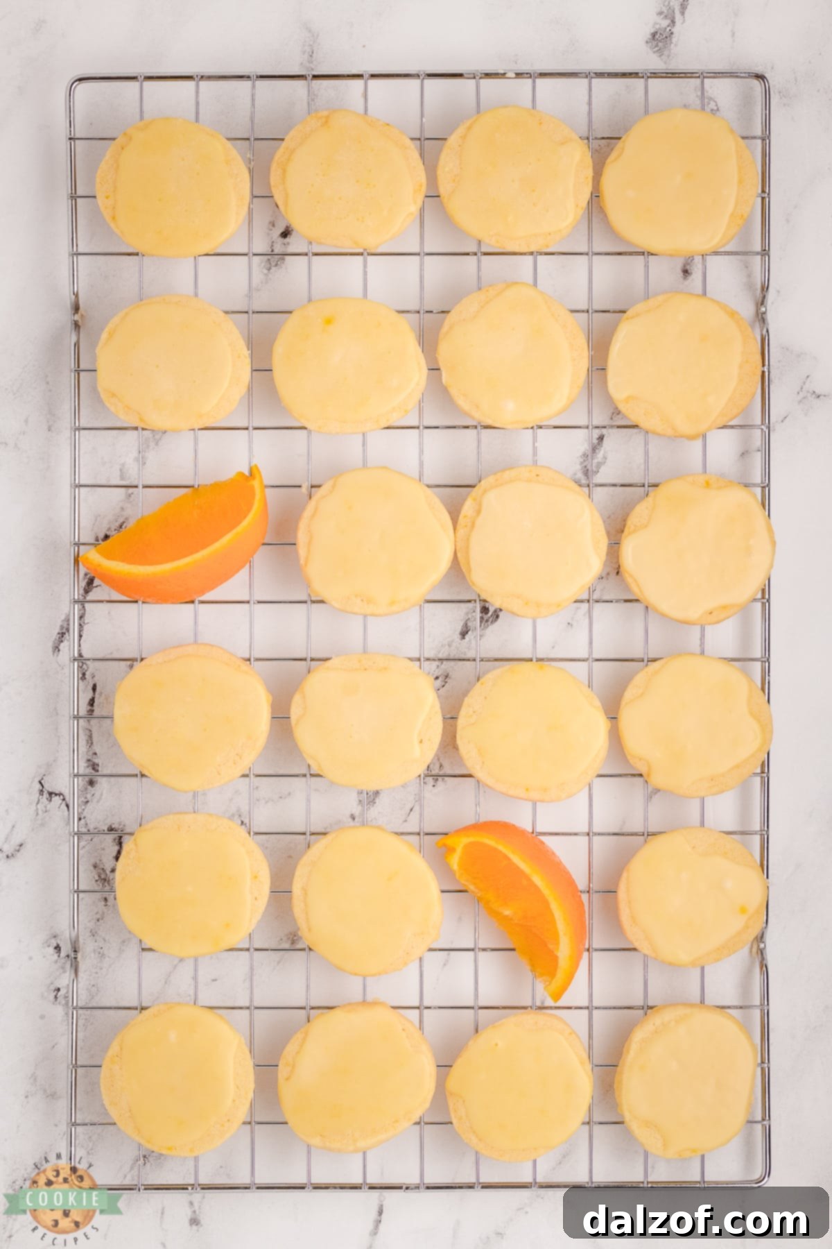 buttery orange cookies on a cooling rack