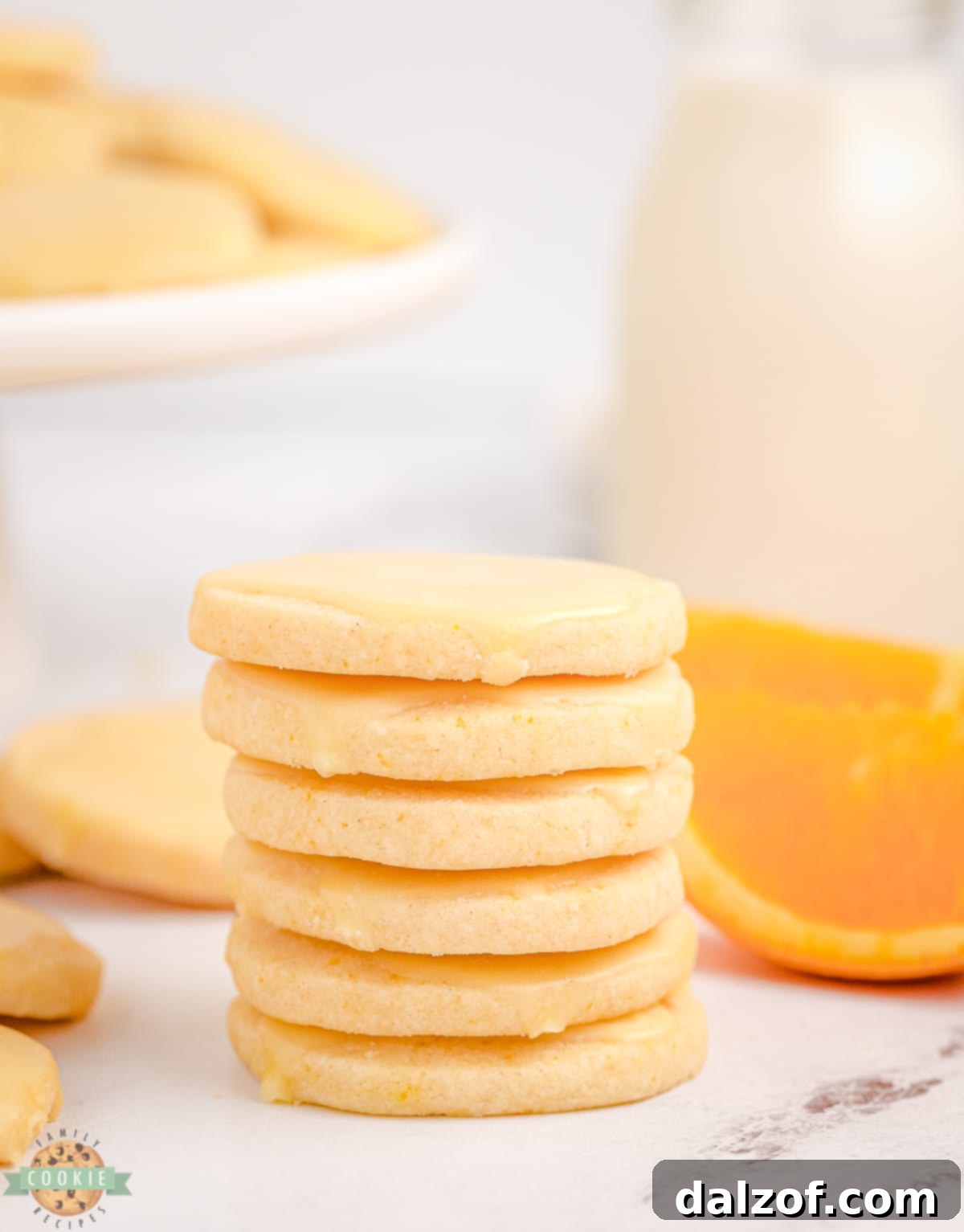 bright orange cookies in a stack