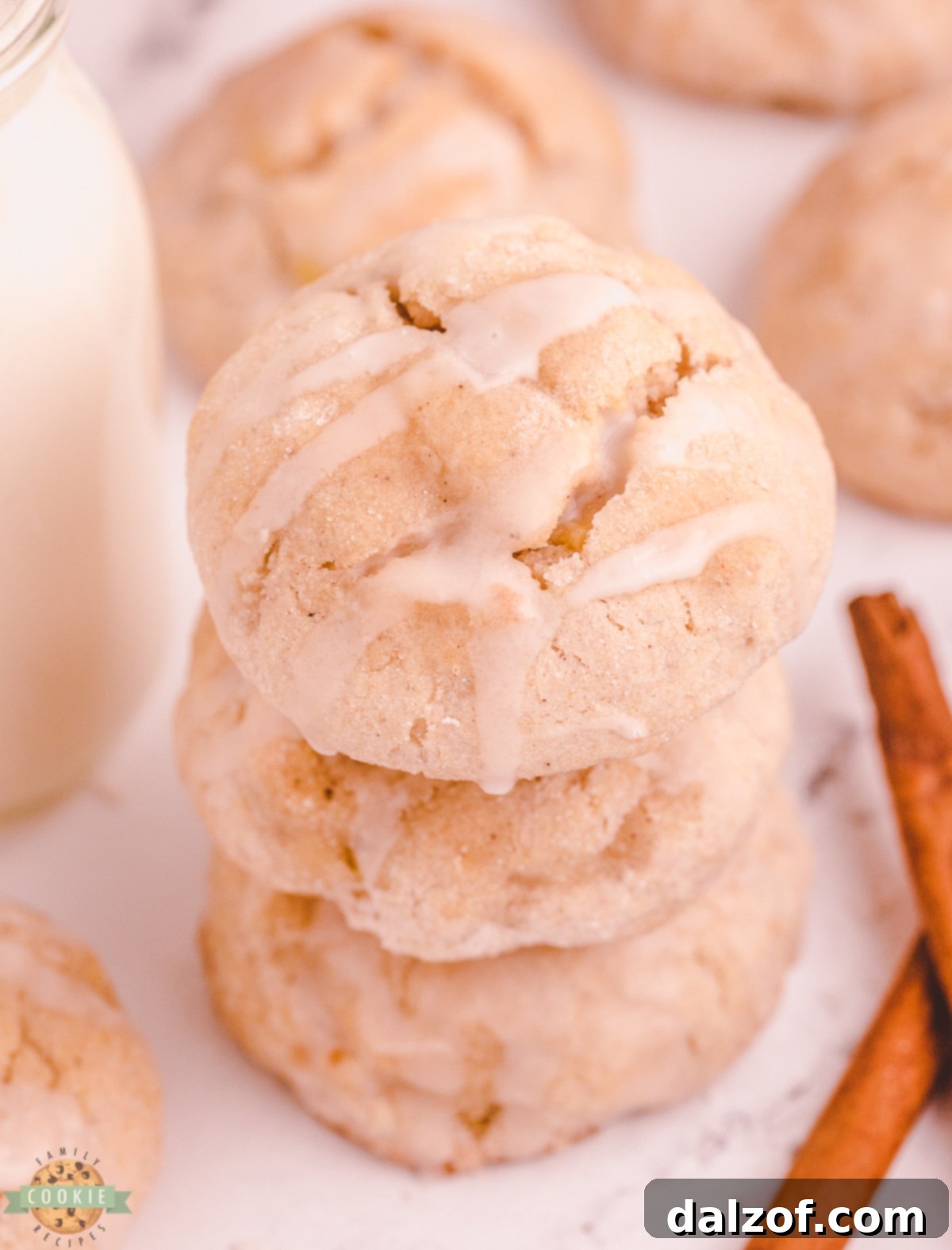 Stack of warm Apple Cinnamon Scookies, ready to be enjoyed.