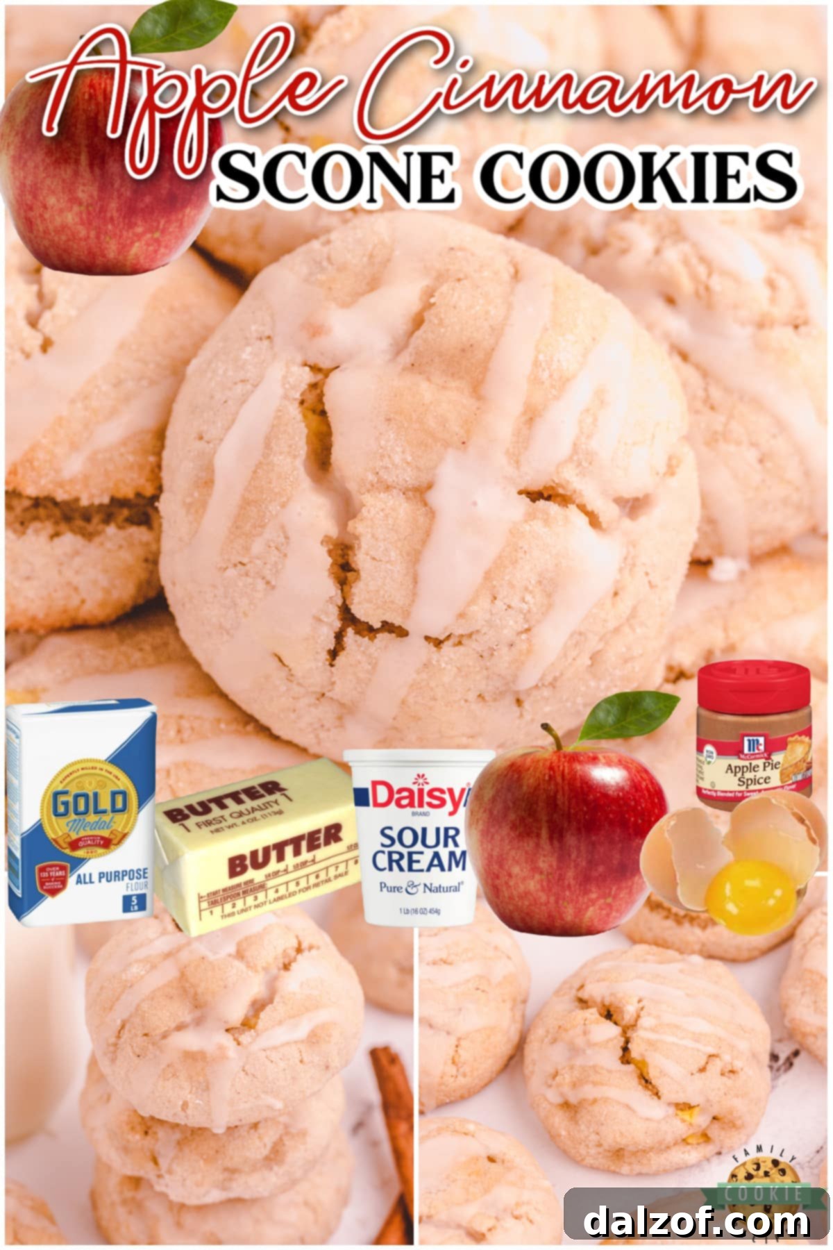 Apple Cinnamon Scookies are scone meets cookie in a delightful buttery tender treat! Great apple cinnamon cookies topped with a simple glaze.