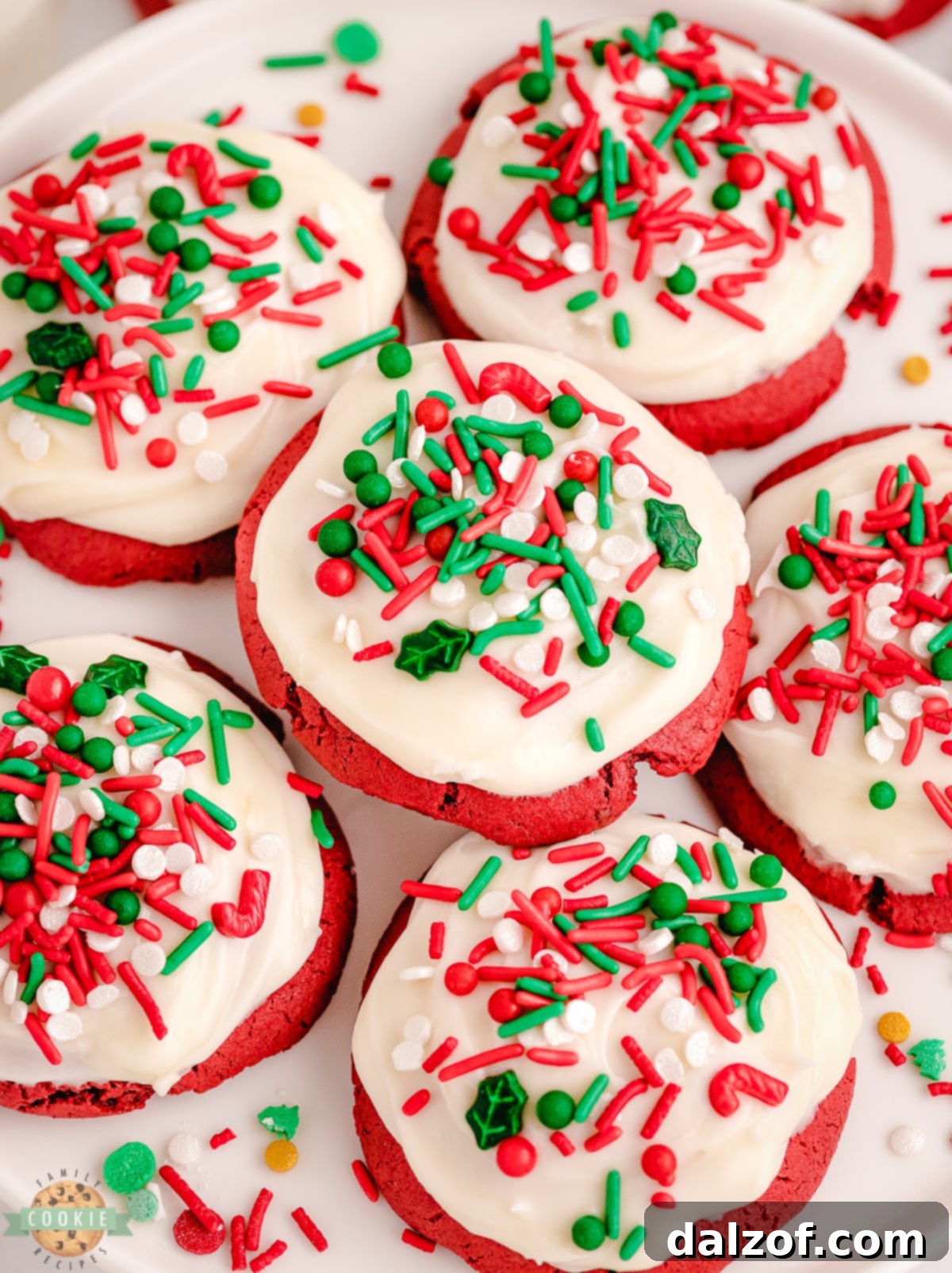 cream cheese iced red velvet cookies