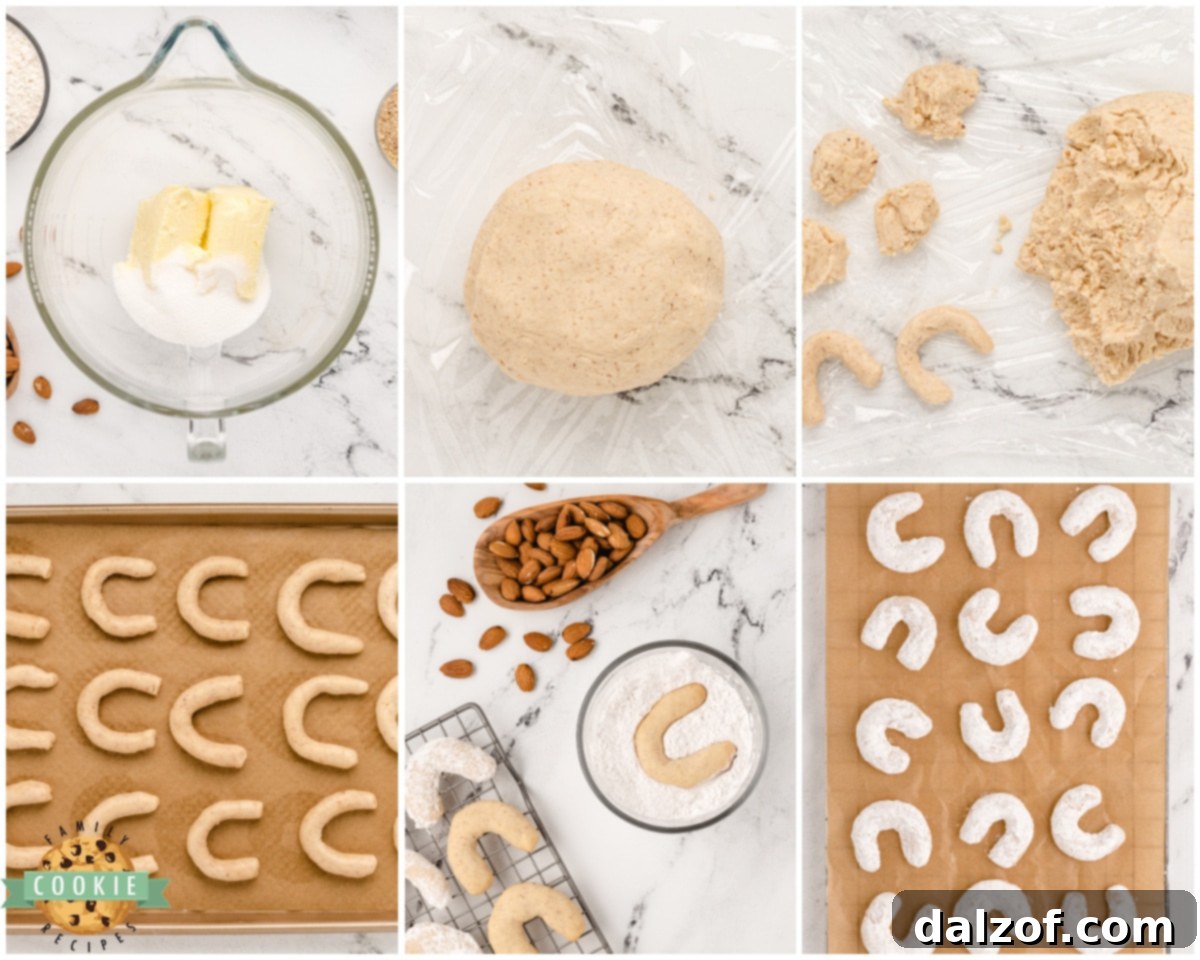 how to make almond crescent cookies