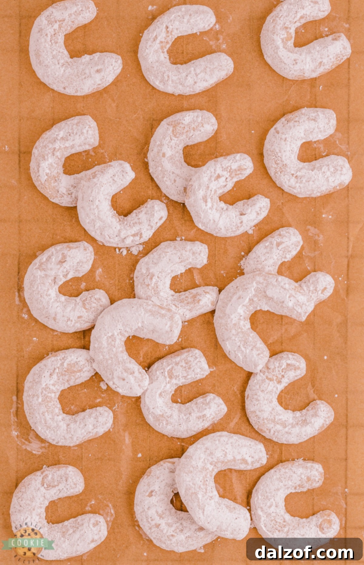 sheet pan full of crescent cookies