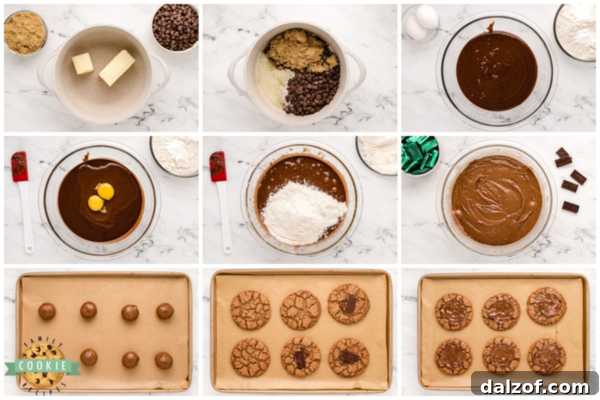 Step by step instructions on how to make Andes Mint Chocolate Cookies