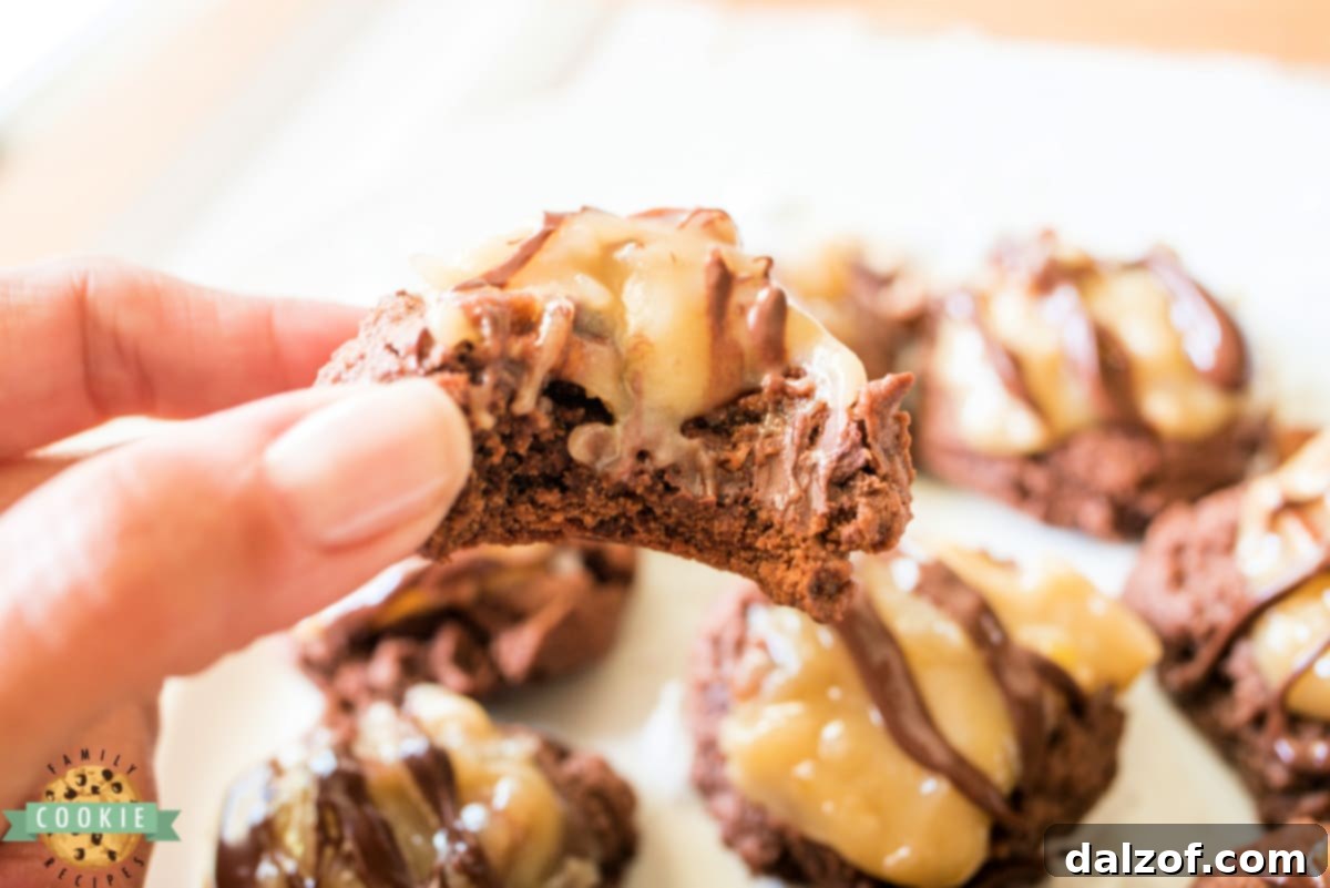 Delicious chocolate cookies with homemade coconut pecan frosting