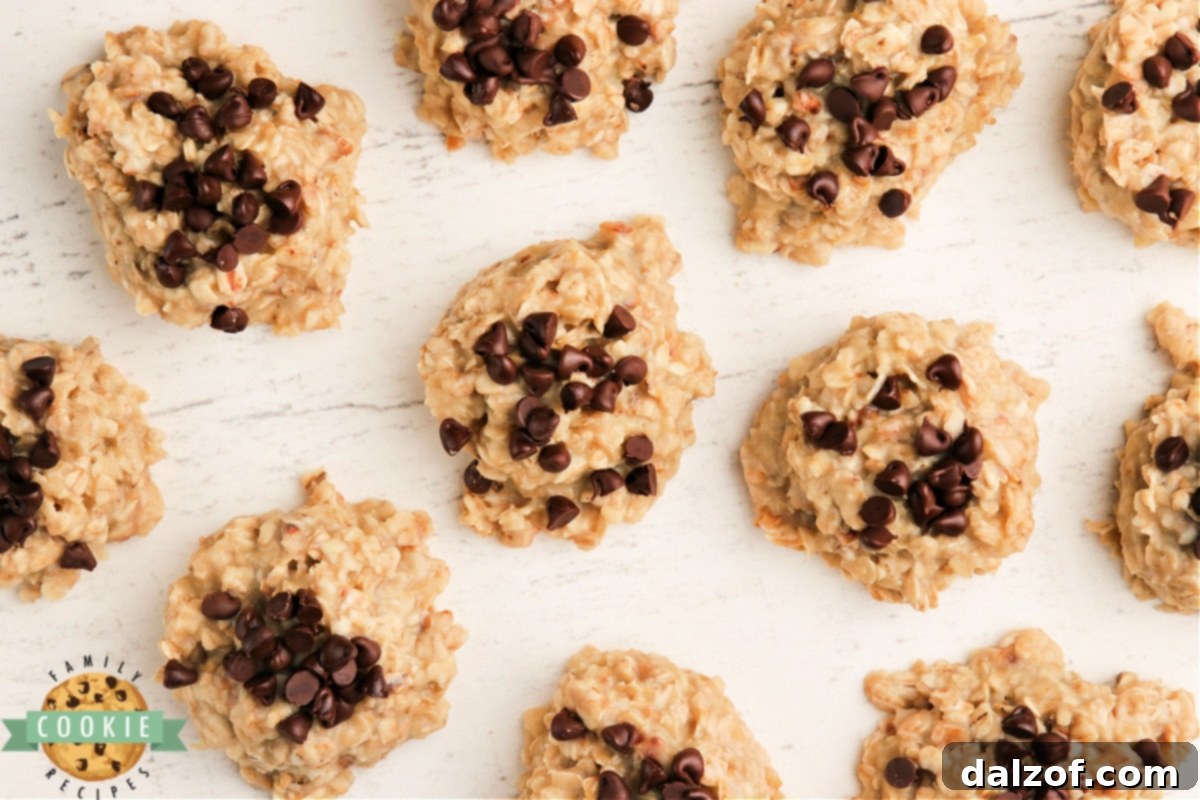 A plate of golden-brown banana no-bake cookies, ready to be served.