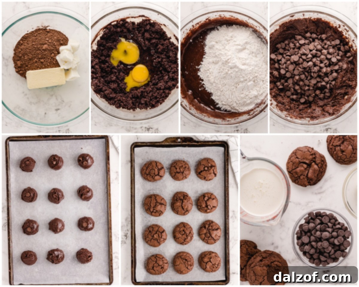 Steps on how to make chocolate brownie cookies