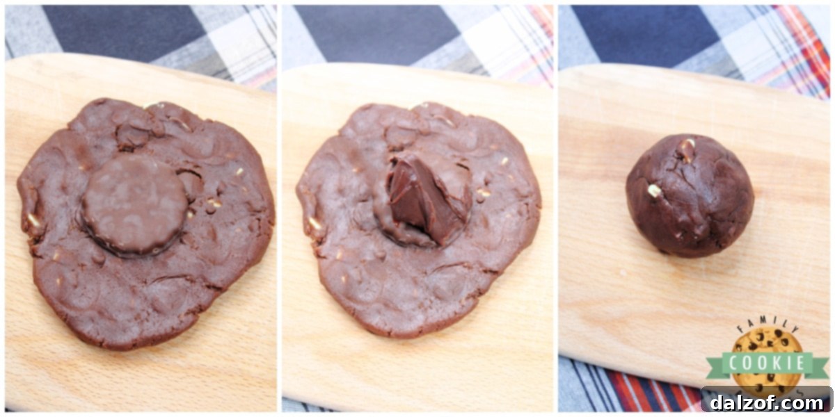 Step by step instructions on how to make Andes Mint Stuffed Chocolate Cookies