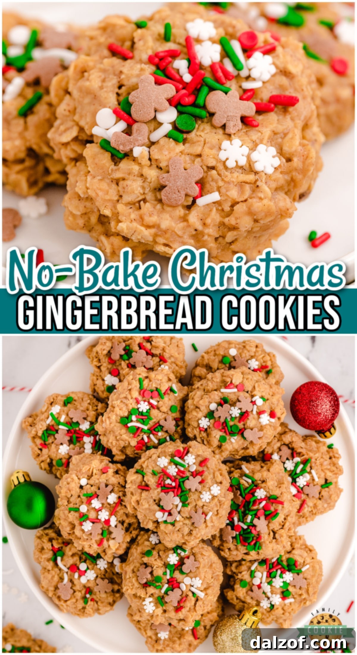 No Bake Gingerbread Cookies made easy with pudding mix, molasses, oats & a blend of warm spices to give these cookies the perfect gingerbread flavor!
