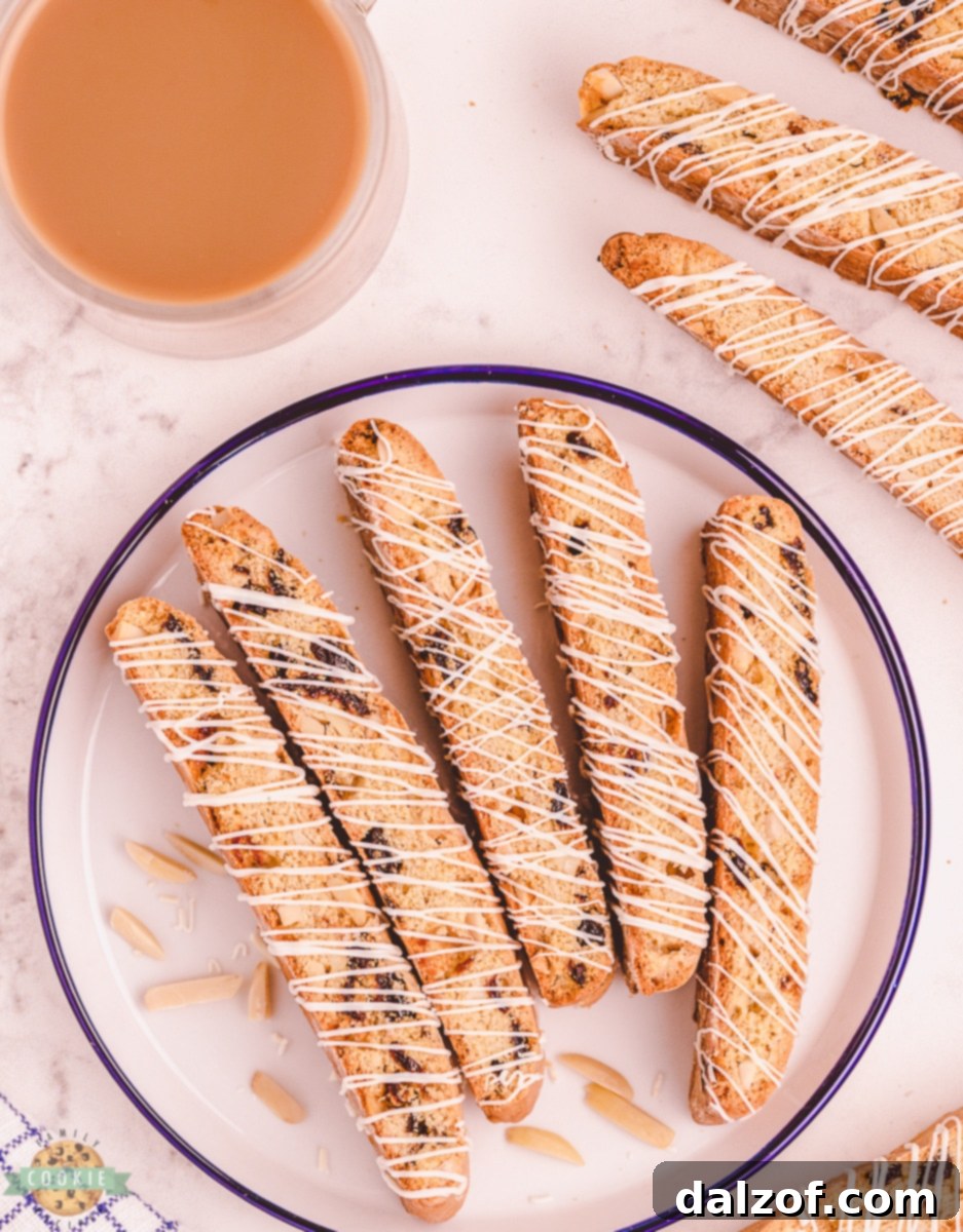 Instructions for how to make biscotti with cherries