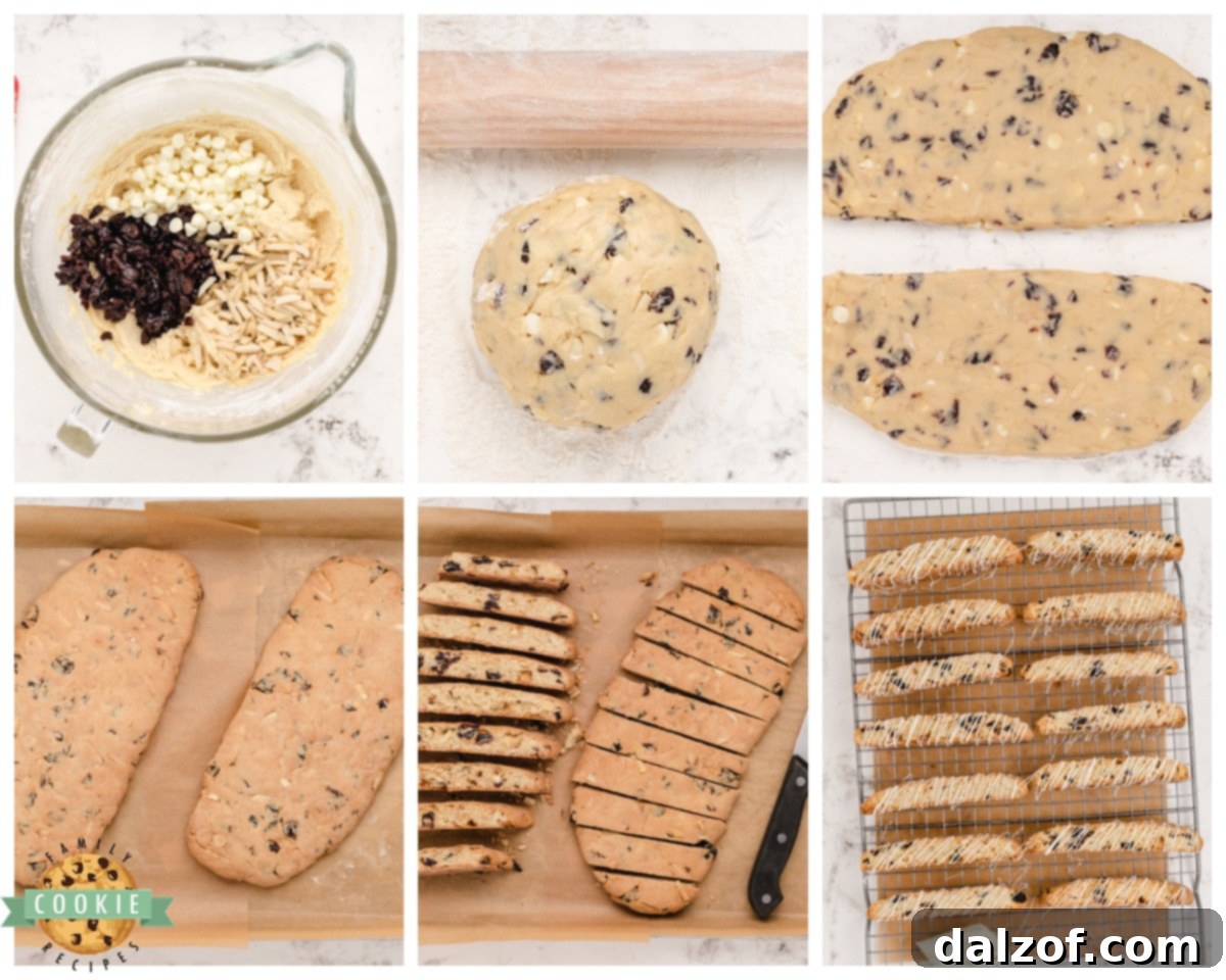 Ingredients laid out for making cherry biscotti