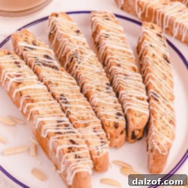 cherry biscotti on a plate