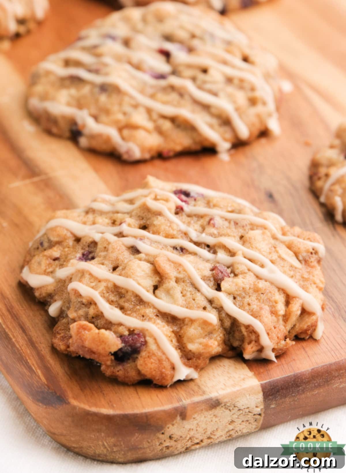 Beautifully glazed oatmeal cookies ready to be served