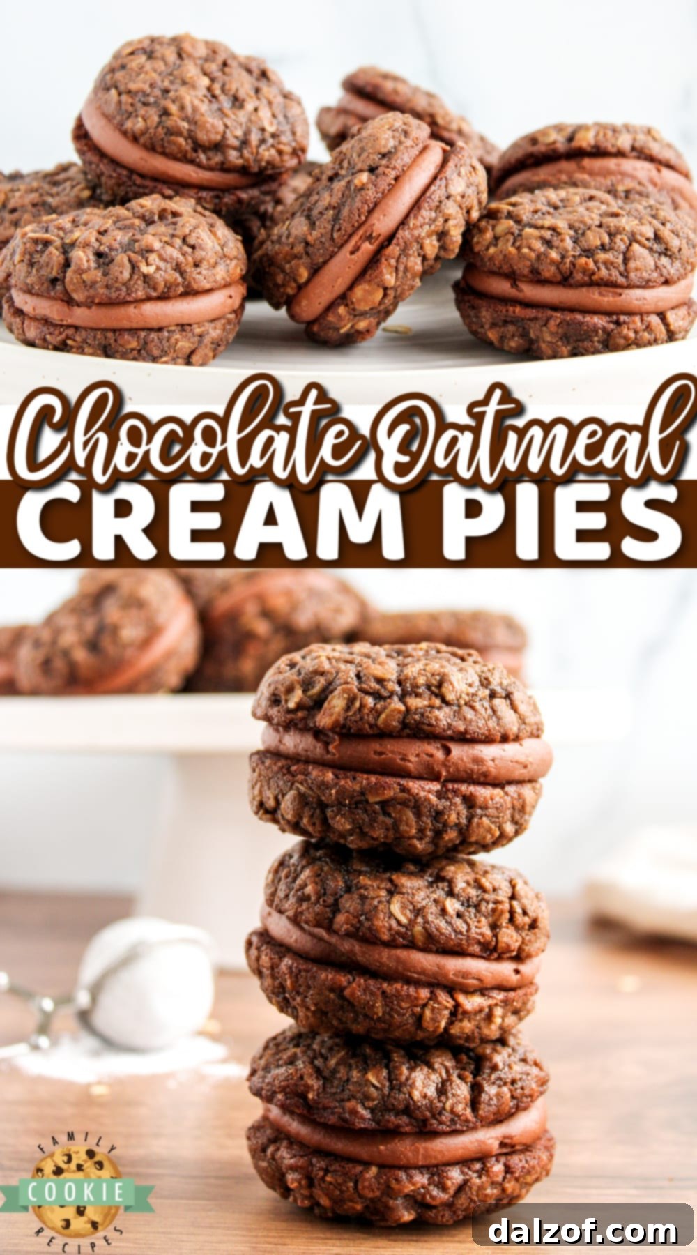 Decadent Chocolate Oatmeal Cream Pies 16 A beautiful display of Chocolate Oatmeal Cream Pies, highlighting their delectable appearance and rich chocolatey layers.