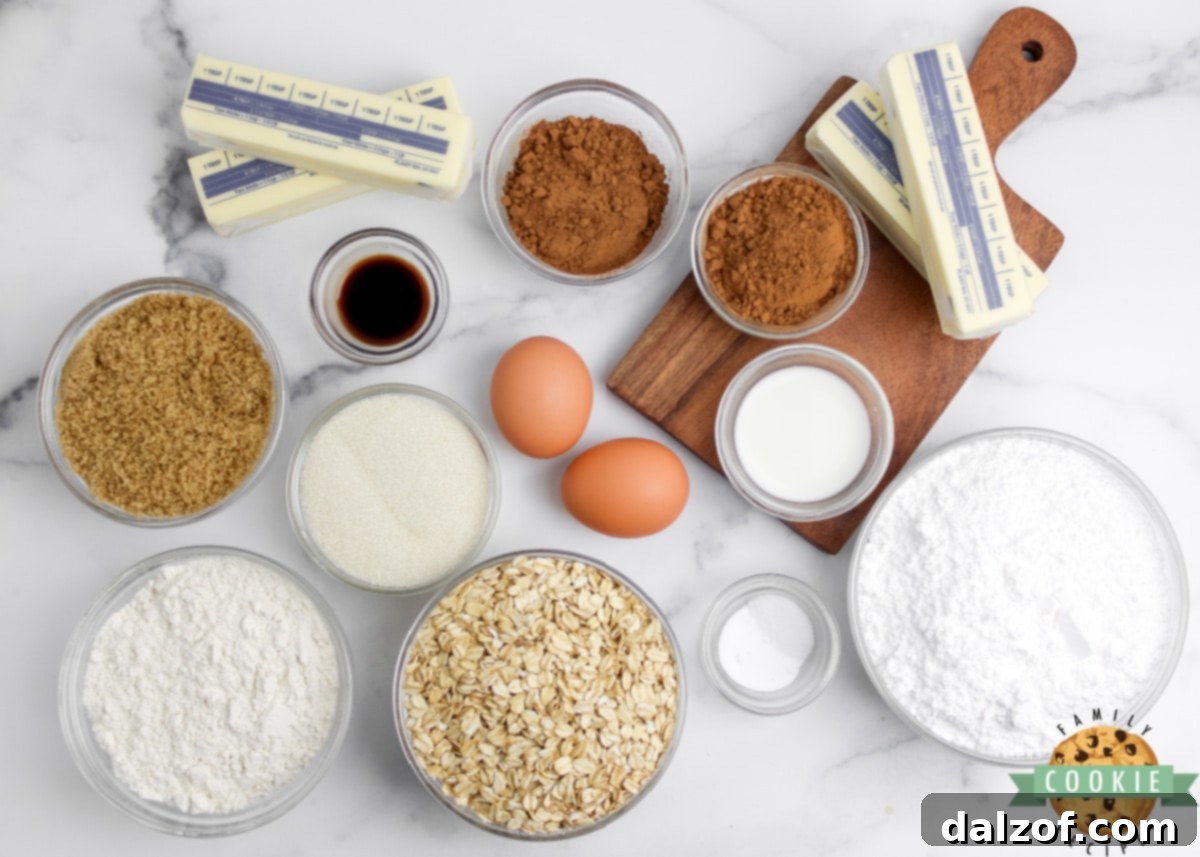 Decadent Chocolate Oatmeal Cream Pies 4 All the fresh ingredients laid out for making Chocolate Oatmeal Cream Pies.