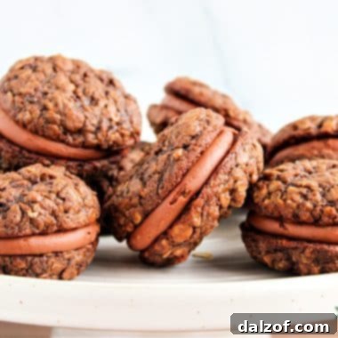 Chocolate Oatmeal Cream Pies, a delectable cookie sandwich