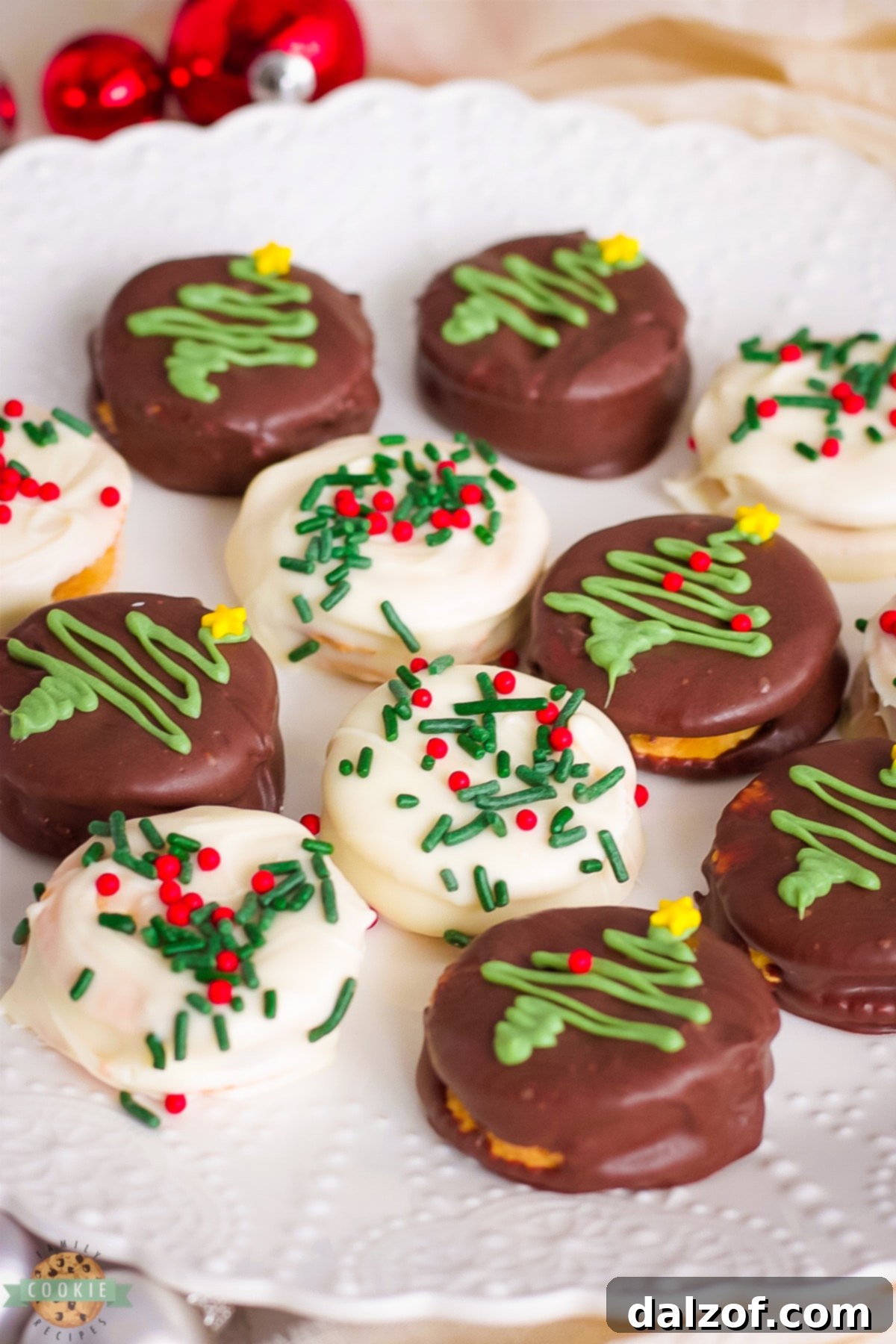 Chocolate-covered Ritz crackers on a white background