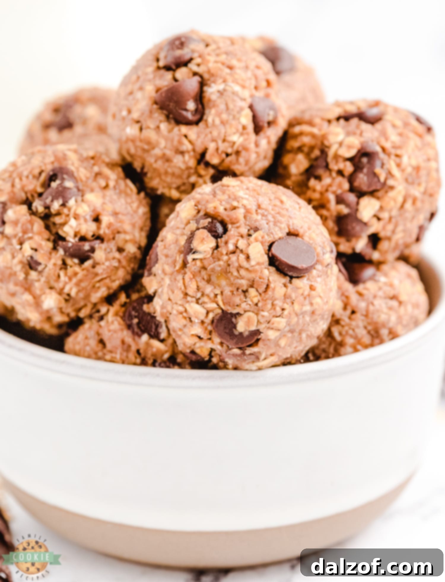 bowl of Vegan chocolate chip cookies