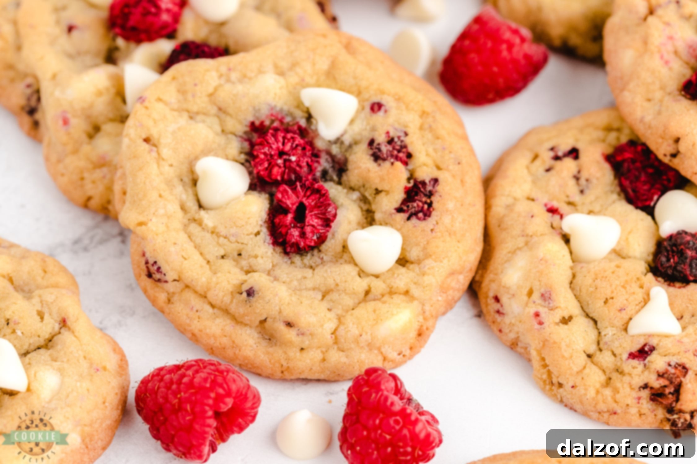 raspberry cookies with white chocolate