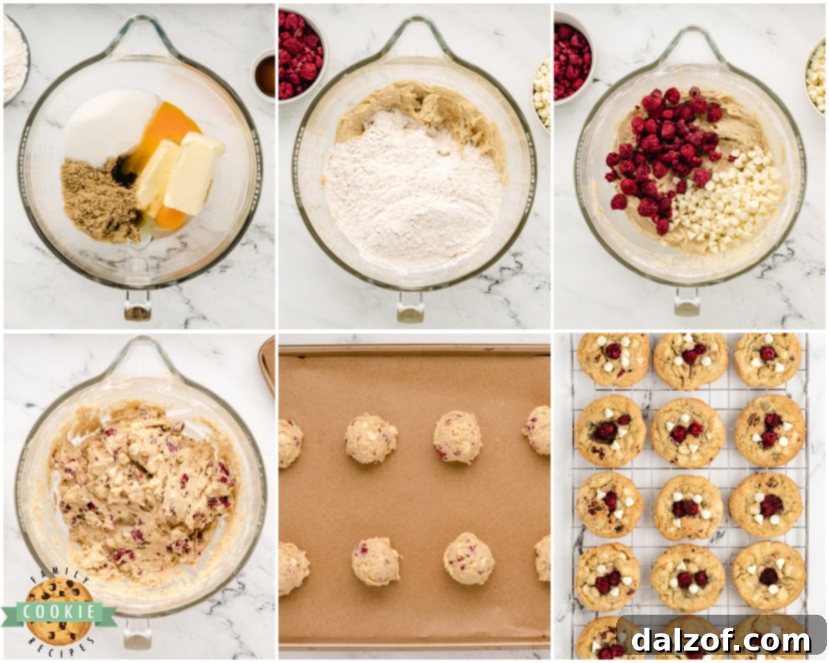 how to make raspberry white chocolate cookies